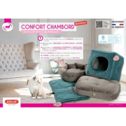 Zolux Corbeille Chesterfield Chambord Vert Paon. Ø 41 Cm. Pour Chats. -Zolux Soldes Boutique 6266e8da4537e3.30521755