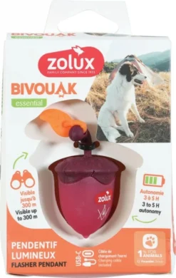 Zolux Flasher Noisette USB Pour Chien Rouge