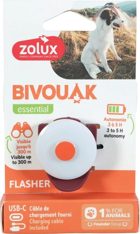 Zolux Flasher USB Pour Chien Rouge 1 Zolux Flasher USB Pour Chien Rouge