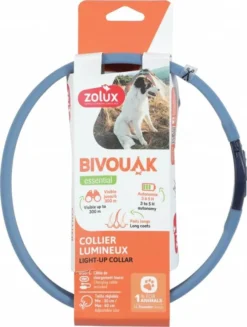 Zolux Collier Lumineux Chien Poils Longs Bleu 30 à 60 Cm