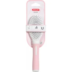 Zolux Anah Brosse Bi-matière Rose Pour Chat