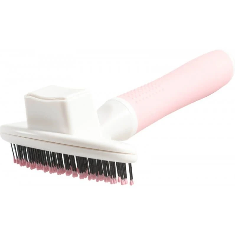 Zolux Anah Brosse Slicker Doux Rétractable Rose Chat 4 Zolux Anah Brosse Slicker Doux Rétractable Rose Chat – Image 4