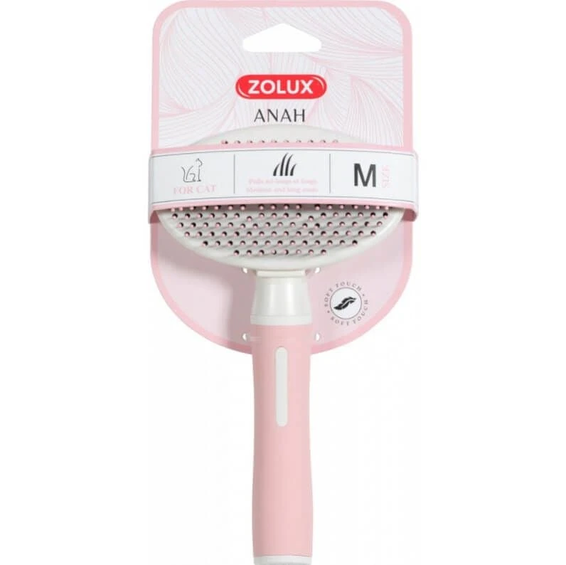 Zolux Anah Brosse Slicker Doux Rétractable Rose Chat 1 Zolux Anah Brosse Slicker Doux Rétractable Rose Chat