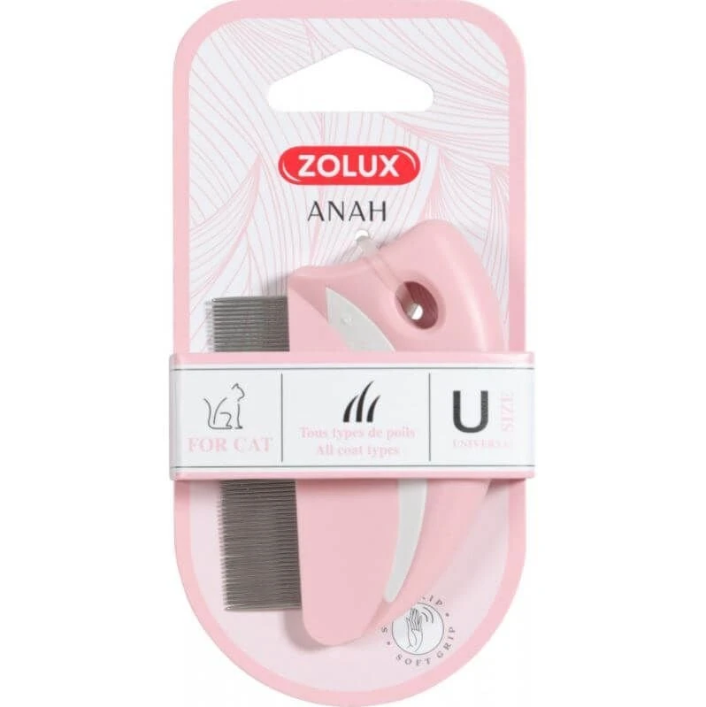 Zolux Anah Peigne à Puce Rond Rose Pour Chat 1 Zolux Anah Peigne à Puce Rond Rose Pour Chat